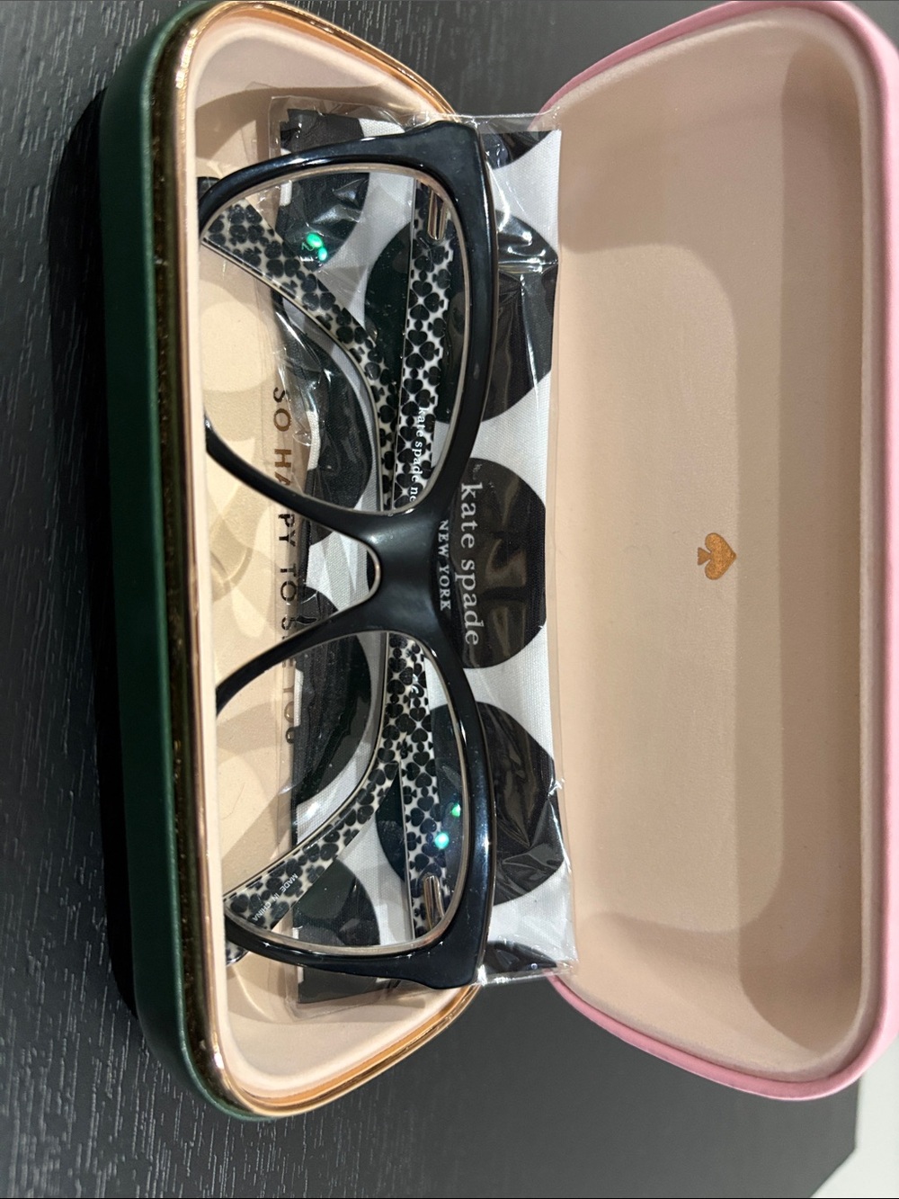 Women's Black Kate Spade Eyeglass Frames with Subtle Gold Trim